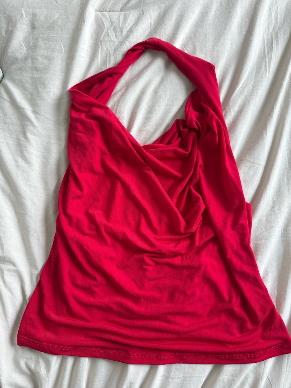 Ripe Red Draped Halter Camisole
